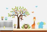 Safari Wall Murals for Nursery Kids Vinyl Wall Decal Safari Animal Wall Art by Nurserywallart