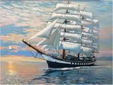 Sailing Ship Wall Murals 2019 Frameless Boat Seascape Diy Digital Painting by Numbers Home Wall Art Decor Modern Canvas Painting for Unique Gift 40x50cm From Bright689 $40 42