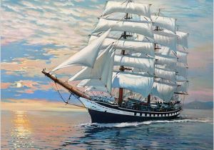Sailing Ship Wall Murals 2019 Frameless Boat Seascape Diy Digital Painting by Numbers Home Wall Art Decor Modern Canvas Painting for Unique Gift 40x50cm From Bright689 $40 42