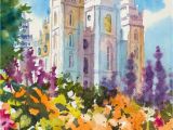 Salt Lake City Wall Murals Salt Lake Lds Temple Painting Salt Lake Temple Spring