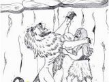 Samson and Delilah Coloring Pages Samson Cartoon Of Samson Struggle with A Lion Coloring Page