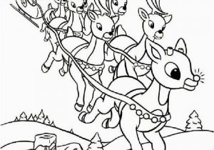 Santa and Sleigh Coloring Pages Printable Rudolph and Santa Sleigh Coloring Pages Hellokids