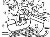 Santa and Sleigh Coloring Pages Printable Santa Claus and Children Flying In Sleigh Coloring Pages