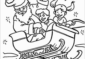 Santa and Sleigh Coloring Pages Printable Santa Claus and Children Flying In Sleigh Coloring Pages