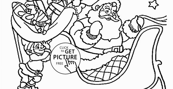 Santa and Sleigh Coloring Pages Printable Santa Claus On Sleigh Coloring Pages for Kids Printable