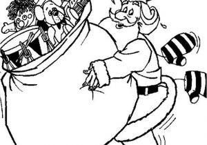 Santa Christmas Coloring Pages Santa Claus Carrying Gifts Many In Christmas Coloring Pages