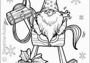 Santa Christmas Coloring Pages tomte On Rocking Horse