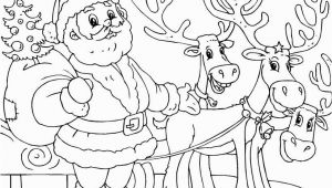 Santa Claus and His Reindeer Coloring Pages Printable Santa and Reindeer Coloring Page Christmas Coloring