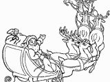 Santa Sleigh and Reindeer Coloring Page Line Christmas Coloring Book Printables