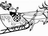 Santa Sleigh and Reindeer Coloring Page Printable Christmas Coloring Page Santa with Sleigh and