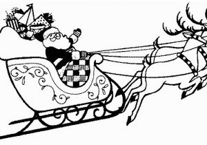 Santa Sleigh and Reindeer Coloring Page Printable Christmas Coloring Page Santa with Sleigh and