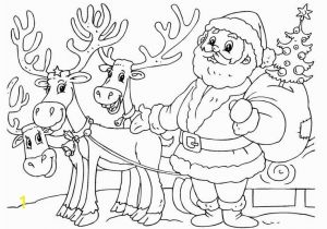 Santa Sleigh and Reindeer Coloring Page Santa and His Sleigh Coloring Pages