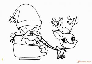 Santa Sleigh and Reindeer Coloring Page Santa Claus Printable Coloring Pages for Christmas