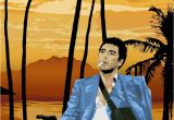 Scarface Mural Scarface tony Montana Pointing A Gun at Frank Lopez after the