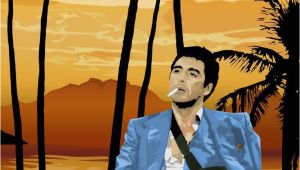Scarface Wall Mural Scarface tony Montana Pointing A Gun at Frank Lopez after the