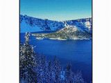 Scenic Wall Murals Nature Dz Haika Crater Lake Mountains Snow Trees island Natural Scenery Art Print Cotton Linen Home Wall Decor Hanging Posters 18x26inch