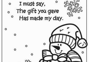 School Age Coloring Pages Snowman Coloring Page Thank You Poem