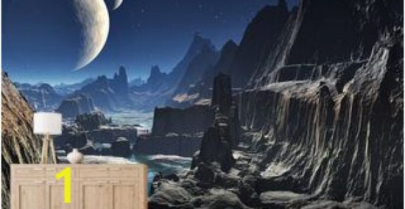 Sci Fi Wall Murals Moonlit Alien Valley Canyon Wallpaper Mural Wallpaper Wall