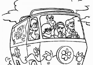 Scooby Doo Mystery Machine Coloring Pages Freds Driving Mystery Machine Scooby Doo 8c7d Coloring