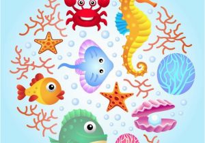 Sea Life Murals Photo Wall Mural Sea Creatures Background 2 Wall Mural Vinyl