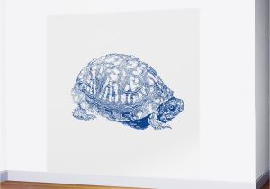 Sea Turtle Wall Mural Box Turtle Drawing Blue Wall Mural