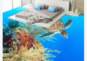 Sea Turtle Wall Mural Pvc Self Adhesive Customized 3d Floor Painting Wall Paper Sea Turtle Seaweed Coral Bathroom Bedroom 3d Waterproof Floor Painting Stickers Wallpaper Hd