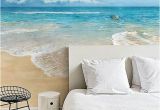 Sea Walls Murals for Oceans Watercolor Beach Wallpaper Epic Sea Wall Mural Blue by Dreamywall