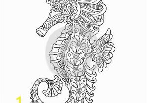 Seahorse Coloring Pages for Adults Zentangle Stylized Seahorse Stock Vector Image