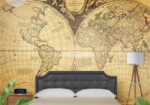 Self Adhesive Vinyl Wall Murals Vintage Hemisphere Map Wall Mural Self Adhesive Peel