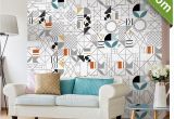 Self Adhesive Wall Murals Stickers Us $10 49 Off Funlife Tile Sticker Geometry Abstract Waterproof Self Adhesive Easy to Clean Wall Sticker Wall Art Furniture Kitchen Wallpaper In