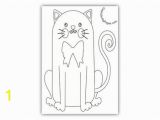 Self Esteem Coloring Pages Happy Cat with Bow Tie Coloring Page