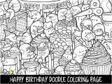 Selling Coloring Pages On Etsy Happy Birthday Doodle Coloring Page Printable Cute Kawaii