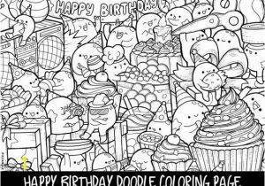 Selling Coloring Pages On Etsy Happy Birthday Doodle Coloring Page Printable Cute Kawaii