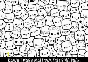 Selling Coloring Pages On Etsy Marshmallows Doodle Coloring Page Printable Cute Kawaii