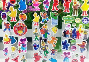 Sesame Street Wall Mural 10 Sheets Sesame Street Puffy Bubble Stickers Cartoon Waterpoof Diy