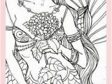 Sexy Mermaid Coloring Pages Y Adult Mermaid Coloring Page Fabric Block Crafts 8×10 Dm2