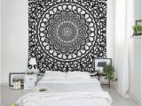 Shabby Chic Wall Murals Boho Tapestry Mandala Wall Art Shabby Chic Decor Fabric Wall Hanging Black and White or Custom Color Bedroom Living Room Decor Sp061