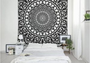 Shabby Chic Wall Murals Boho Tapestry Mandala Wall Art Shabby Chic Decor Fabric Wall Hanging Black and White or Custom Color Bedroom Living Room Decor Sp061