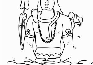 Shiva Cartoon Coloring Pages to Print Lord Shiva Connect Dots Printable Coloring Pages