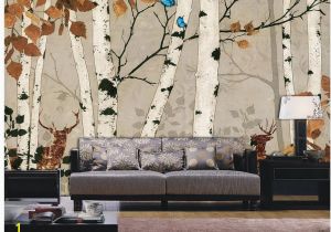 Silver Birch Wall Mural Custom Any Size White Birch Retro Wall Mural 3d Wallpaper 3d Wall