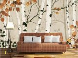 Silver Birch Wall Mural White Birch Wallpaper 3d Wallpapers Kids Stickers Stereo Living Room