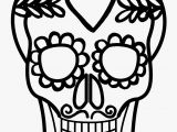 Simple Day Of the Dead Coloring Pages Easy Calavera Mask Heart and Mustache