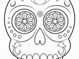 Simple Day Of the Dead Coloring Pages Print Sugar Skull Simple Easy Coloring Pages