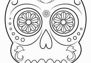 Simple Day Of the Dead Coloring Pages Print Sugar Skull Simple Easy Coloring Pages