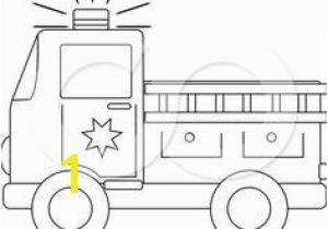 Simple Fire Truck Coloring Page Clip Art Black and White