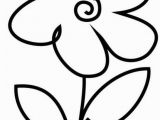 Simple Flower Coloring Pages Very Simple Flower Coloring Page for Preschool