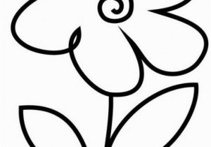 Simple Flower Coloring Pages Very Simple Flower Coloring Page for Preschool