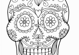 Simple Sugar Skull Coloring Pages Coloring Sugar Skull Coloring Sheet for Adult