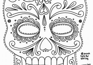 Simple Sugar Skull Coloring Pages Sugar Skull Color Sheet Printable