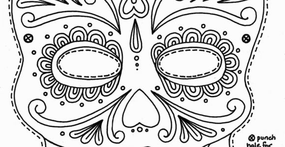 Simple Sugar Skull Coloring Pages Sugar Skull Color Sheet Printable